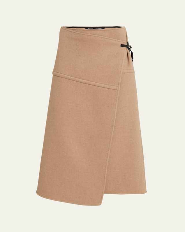 Aida Brushed Melange Wool Skirt